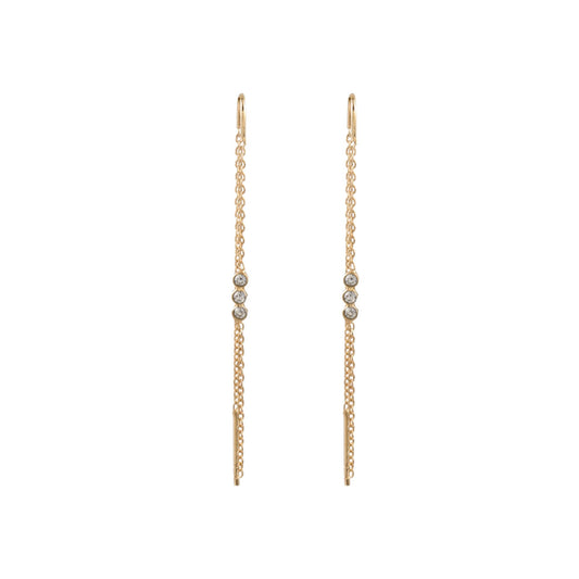 925 Sterling Silver Gemstone Chain Earring for Women