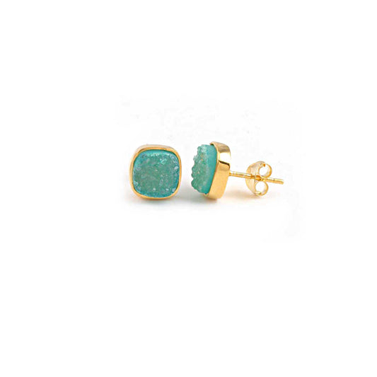 Natural Crystal Texture Minimal Stud Earring For Daily and Party wear
