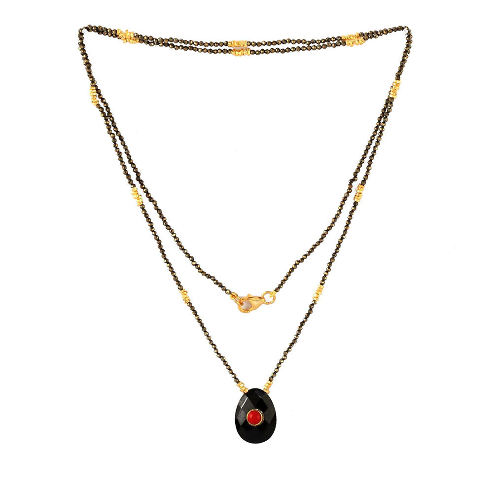 Multi Gem Stones Silver Necklace with 925 Sterling Silver