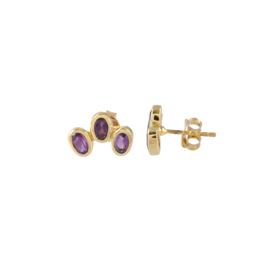 Oval Shape Multi Gemstone Silver Earring for Women