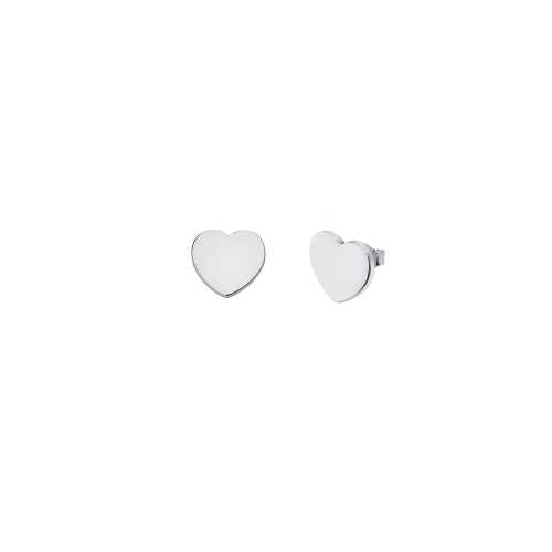 Heart Silver Plain Studd Earring