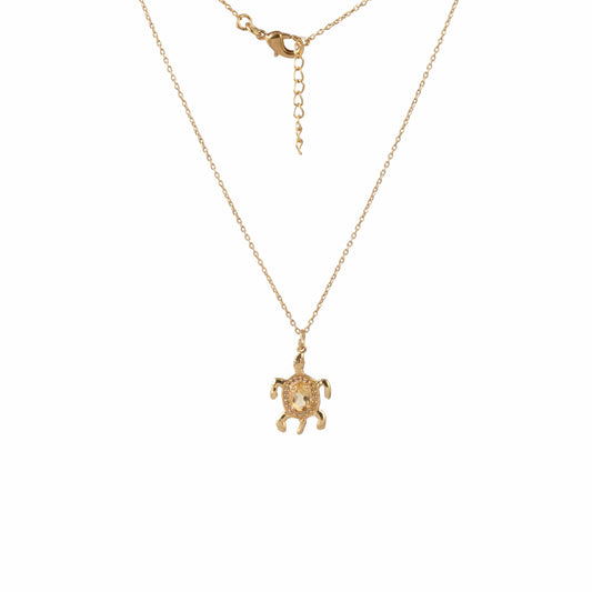 Tortoise Necklace with Gemstones and Modern Look