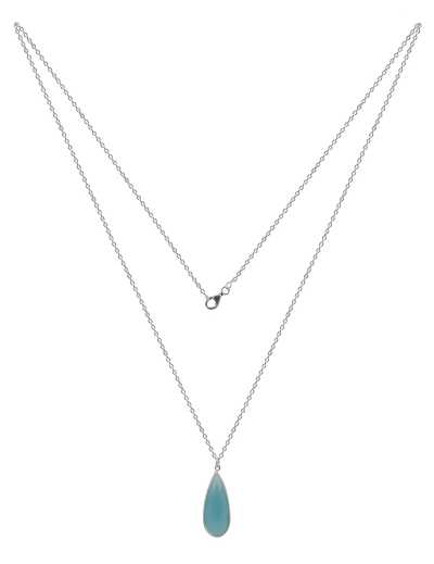 Silver Gemstone Necklace with 925 Sterling Silver