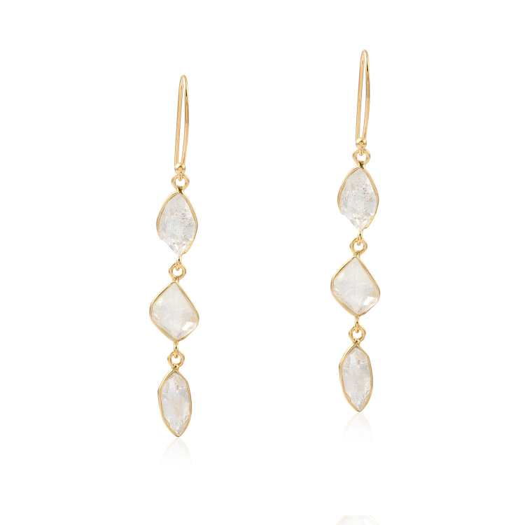 Bazel Multi Gemstone drop Earring made with 925 Sterling Silver