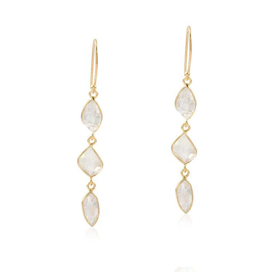 Bazel Multi Gemstone drop Earring made with 925 Sterling Silver