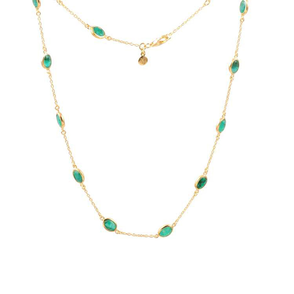 Gemstone Silver Necklace with 925 Sterling Silver