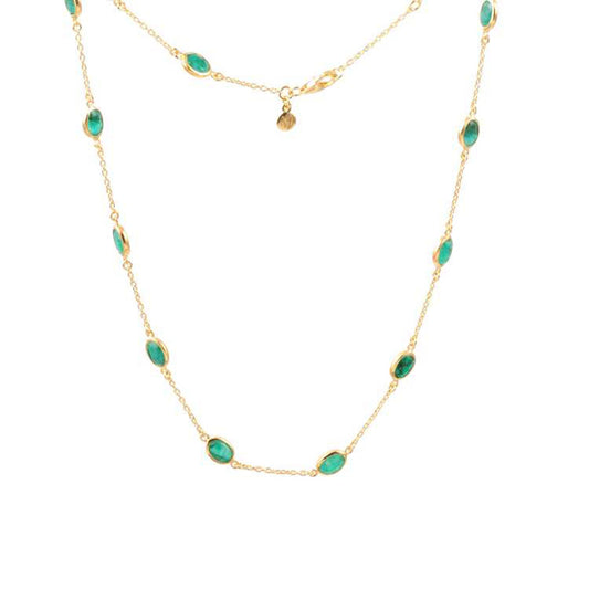 Gemstone Silver Necklace with 925 Sterling Silver