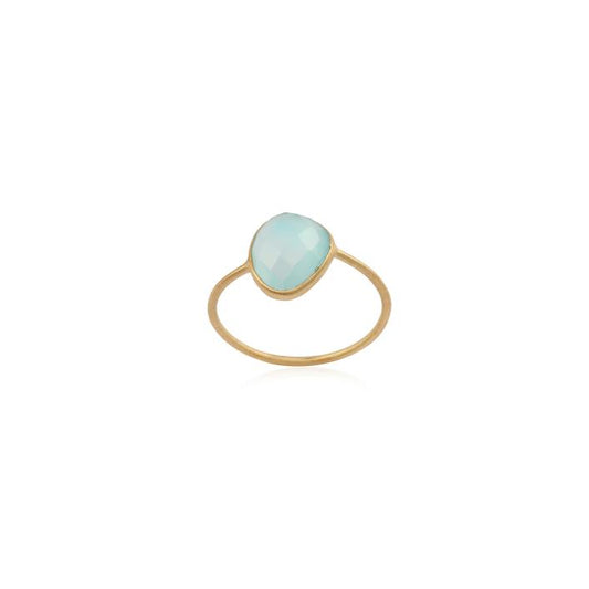 Silver Plain Stone Ring
