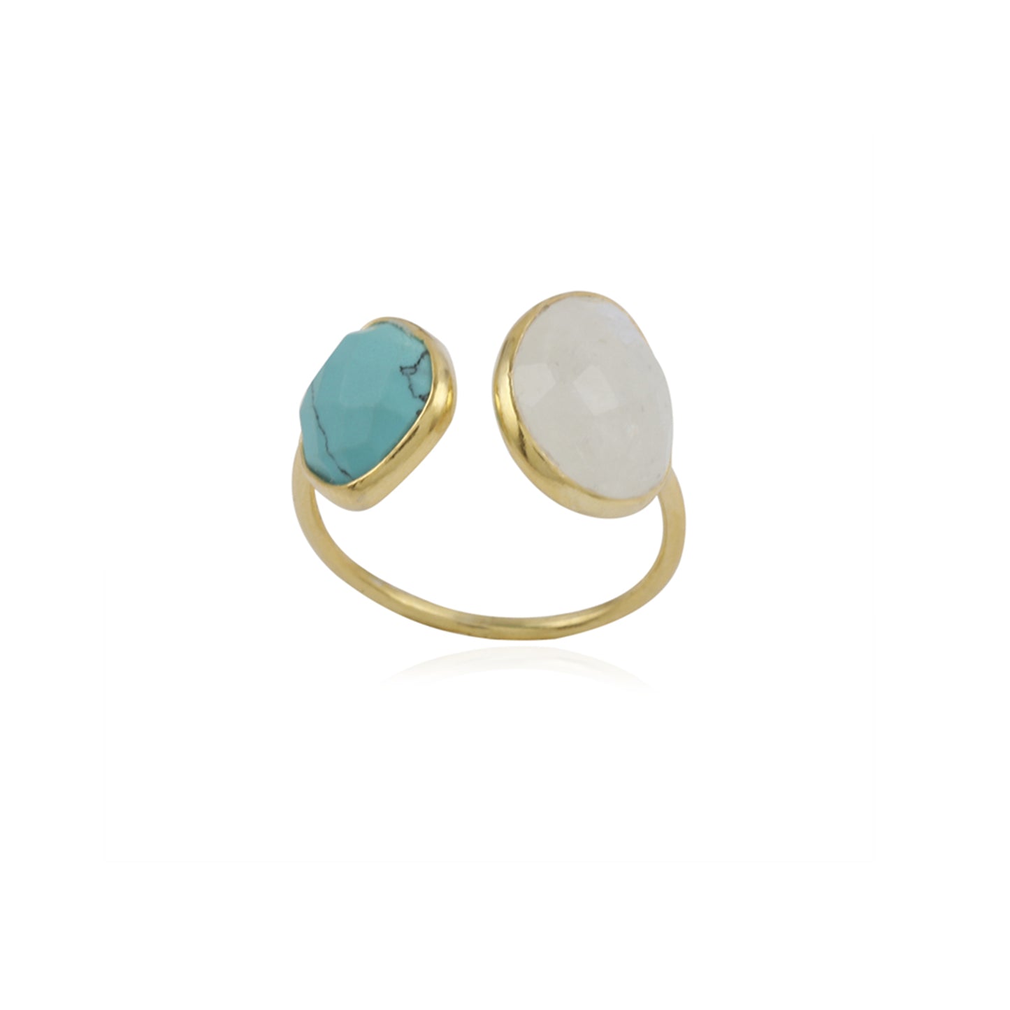 925 Sterling Silver Bazel Multi Gemstone Adjustable Ring for Her