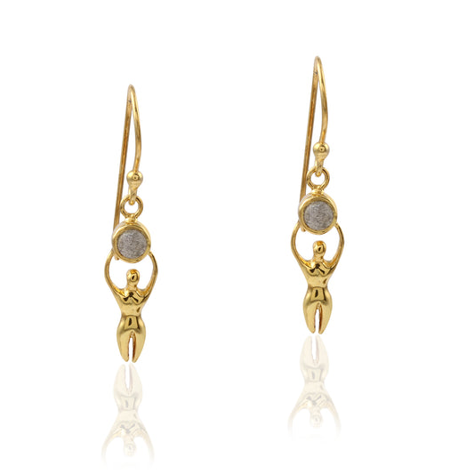 Symbol Design Gemstone Earring made with 925 Sterling Silver