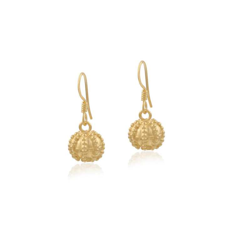 Elegant Gold Texture Round Drop Dangle Lightweight Earring