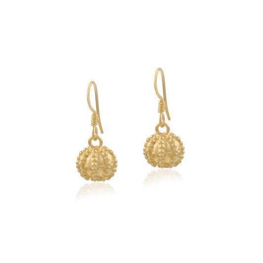 Elegant Gold Texture Round Drop Dangle Lightweight Earring