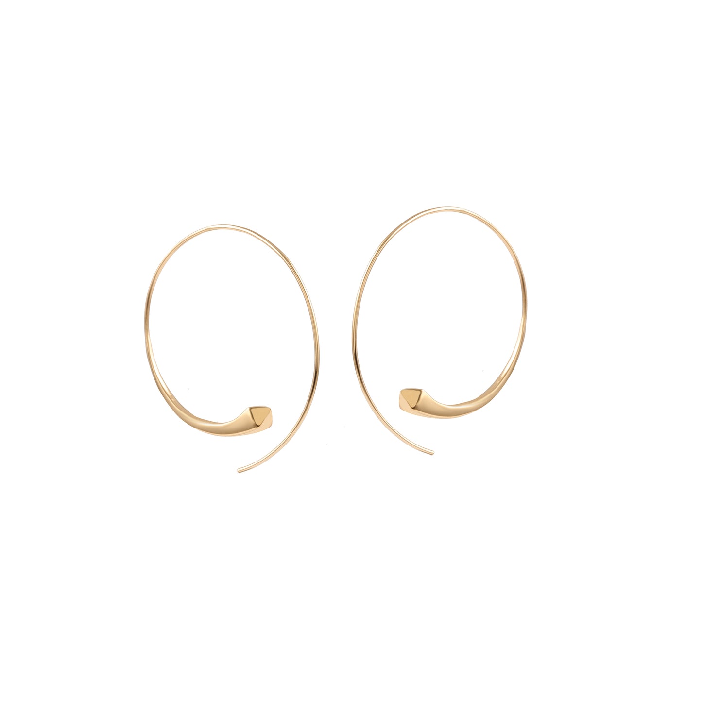 925 Silver Plain Snake Hoop Earring