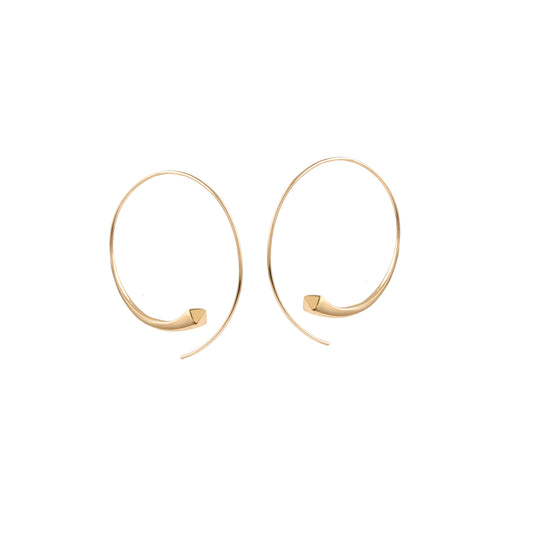 925 Silver Plain Snake Hoop Earring