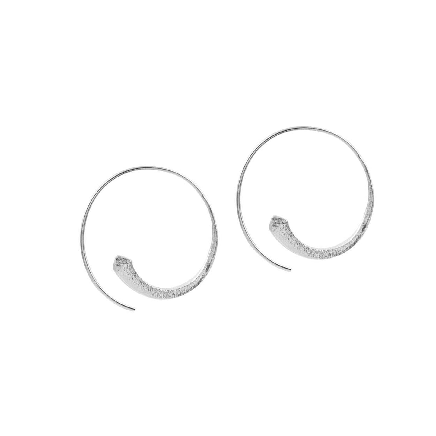 925 Silver Plain Snake Hoop Earring
