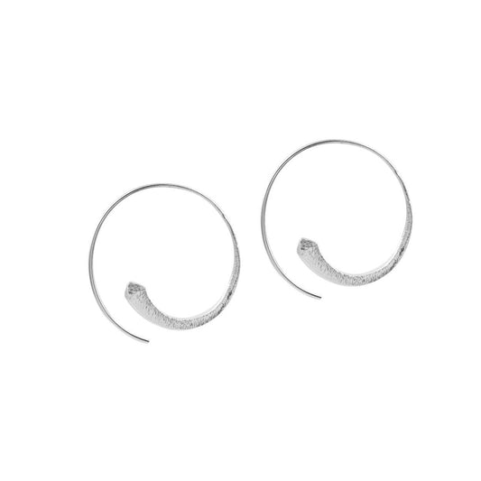 925 Silver Plain Snake Hoop Earring