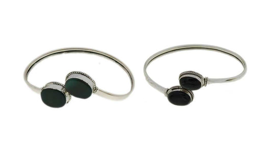 Gemstone Bangle with 925 Sterling Silver