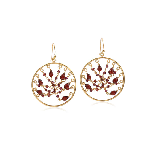 Elegant Stone Beads Earring made with 925 Sterling Silver