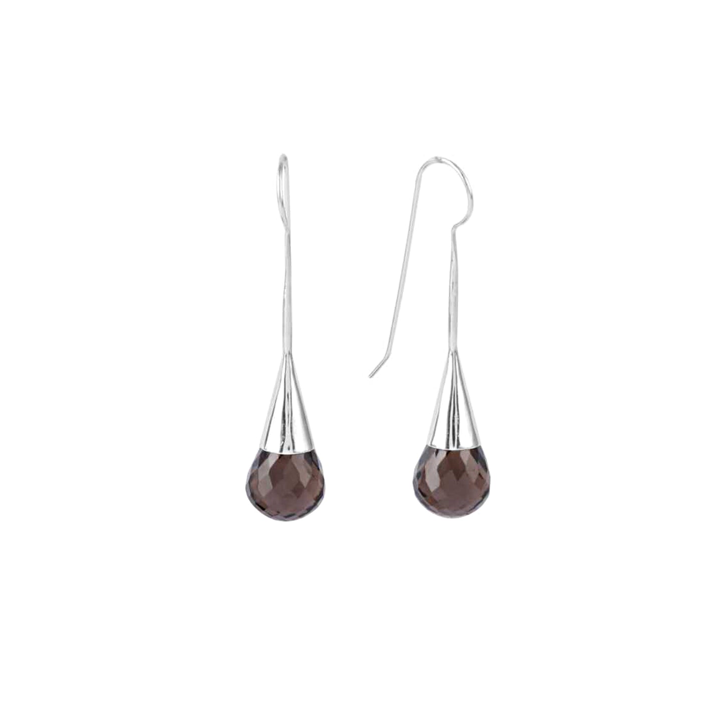 Stylish Smokey Stone Earring made with 925 Sterling Silver