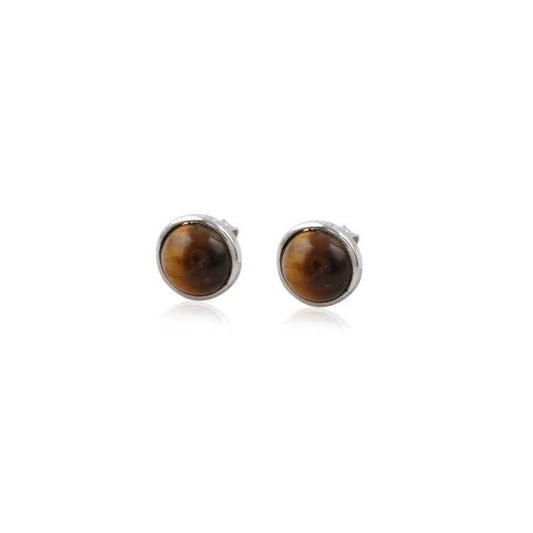 Tiger Eye Gemstone Earring made with 925 Sterling Silver for Women