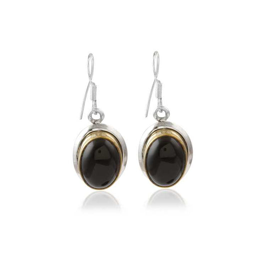 Single Stone 2 Tone Silver Earring Made Wih 925 Sterling Silver