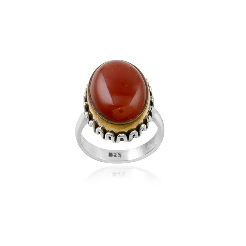 925 Sterling Silver Ethnic Silver Single Stone Silver Ring