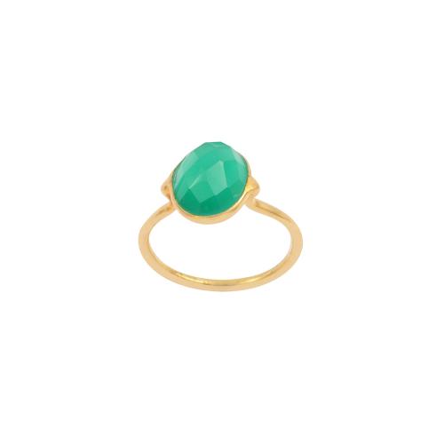 Bazel Gemstone Silver Ring  with 925 Sterling Silver