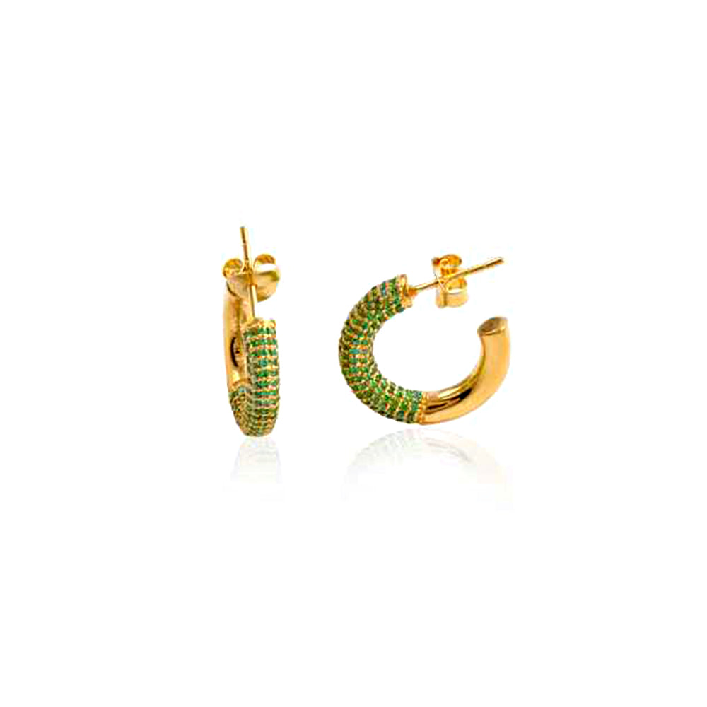 Modern Design Gemstone Hoops Earring made with 925 Sterling Silver
