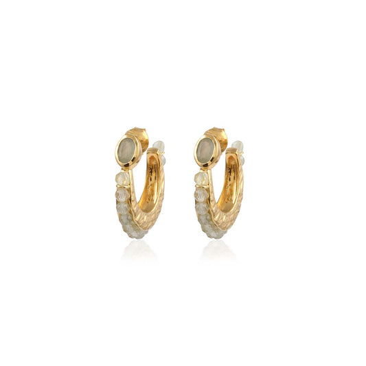 Stylish Gemstone & Beads Earring made with 925 Sterling Silver