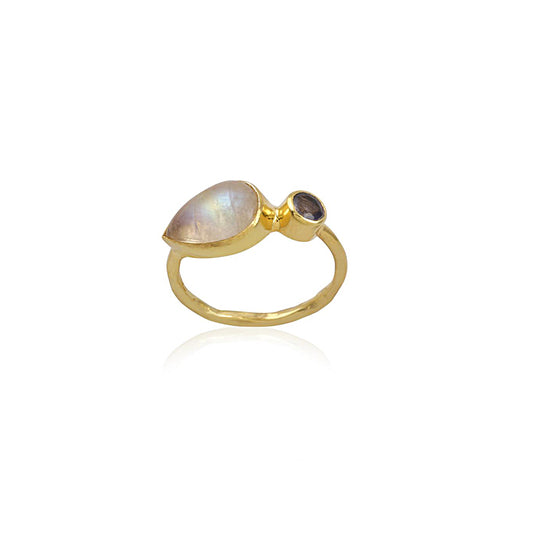 Multi Gem Stones Silver Ring With 925 Sterling Silver