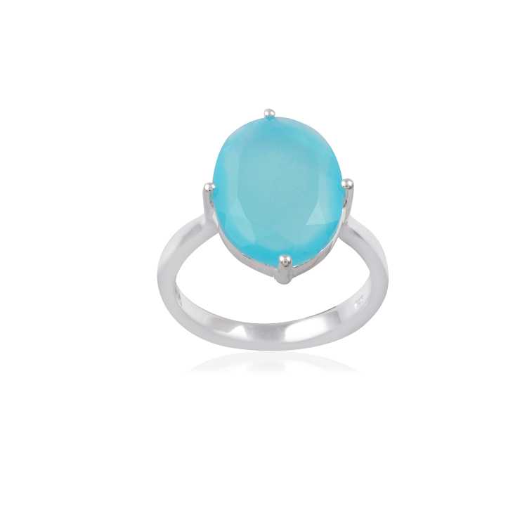 925 Sterling Silver Single Stone Silver Ring