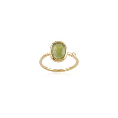 Bazel Gemstone Silver Ring  with 925 Sterling Silver