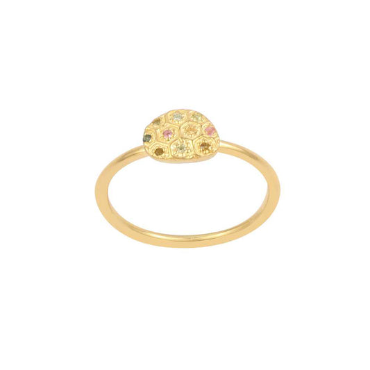 Multi Gem Stone Silver Ring With 925 Sterling Silver