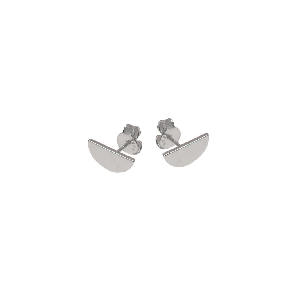 Plain Studded Shiny Silver Earring With 925 Sterling Silver