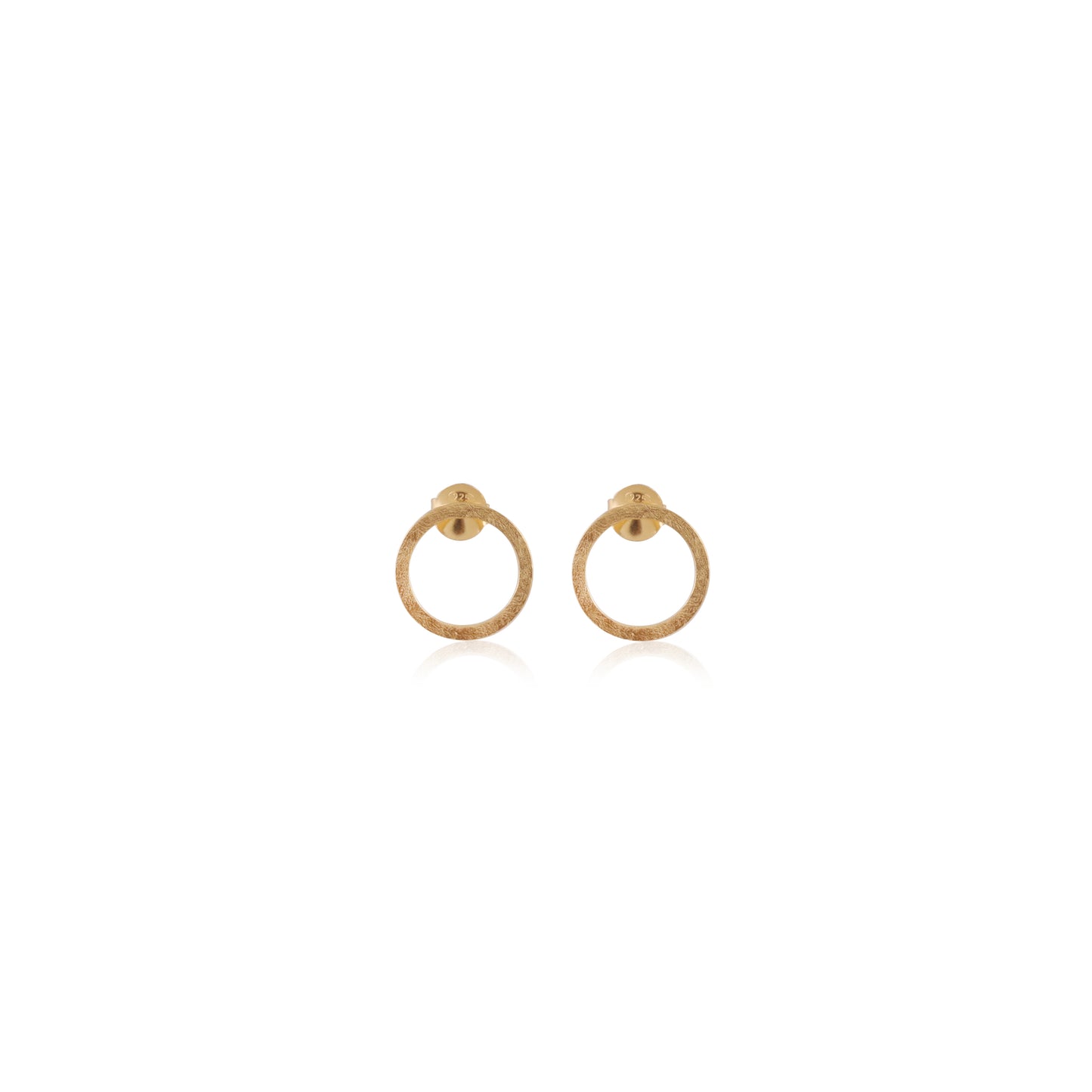 Gold Matt Finish Handmade Hoop Silver Earring
