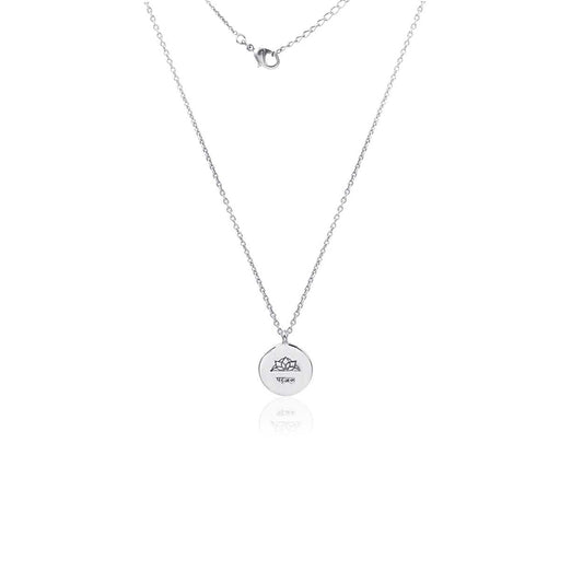 Sterling Silver Engraved Disk Necklace