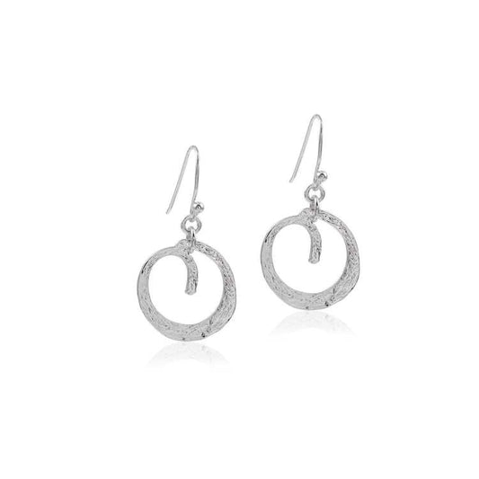 Plain Hooped Dangle Ethnic wear Shiny Silver Earring