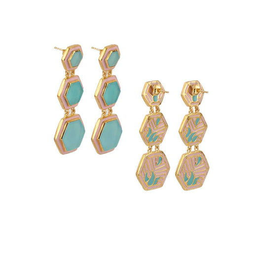 Modern Design Multi Gemstone Silver  Earring made with 925 Sterling Silver