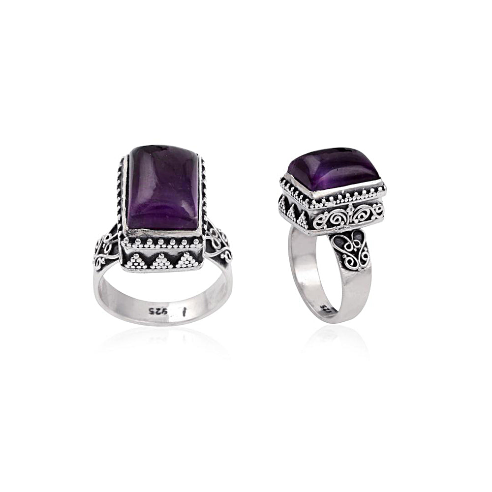 925 Sterling Silver  Single Silver Stone Silver Ring