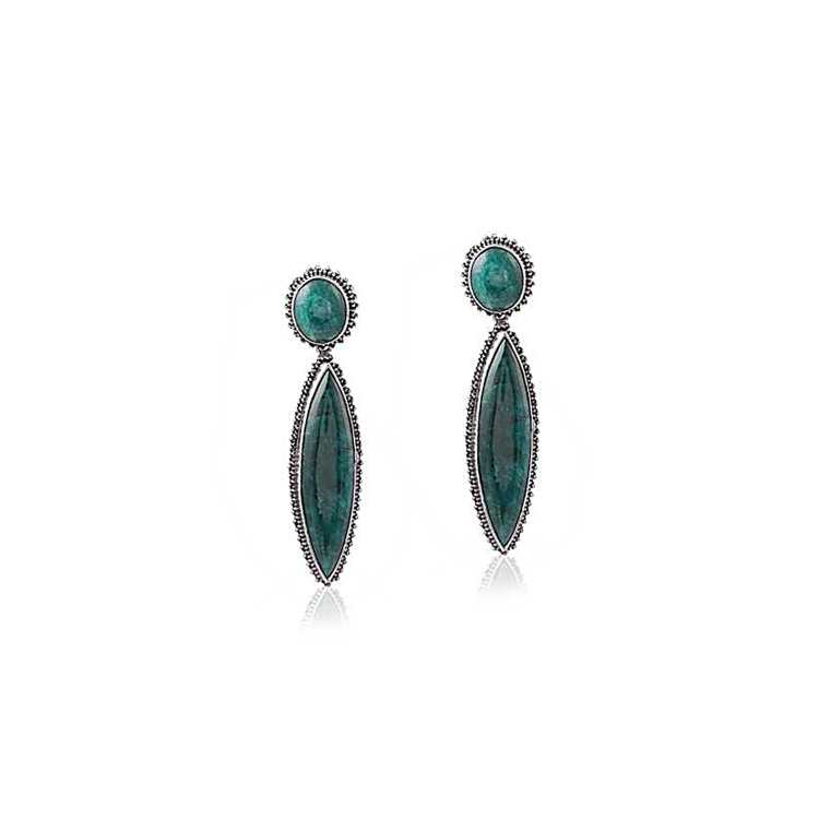 925 Sterling Silver Emerald Gemstone Earring