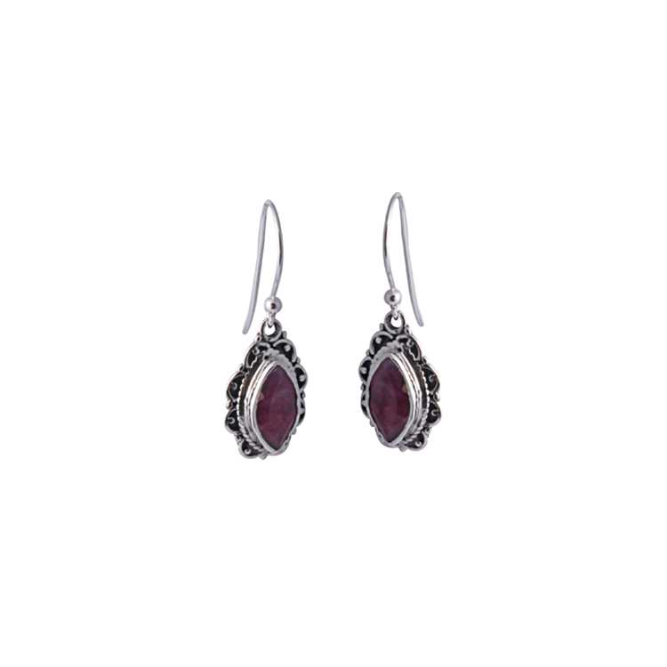 Ethnic Gemstone Silver Earring made with 925 Sterling Silver