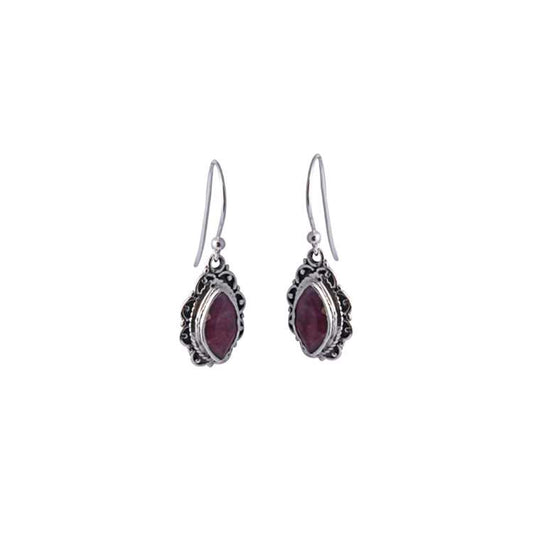 Ethnic Gemstone Silver Earring made with 925 Sterling Silver