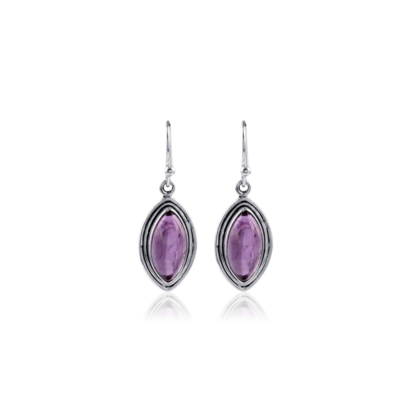 Bezel Stone Ethnic wear Shiny Silver Earring