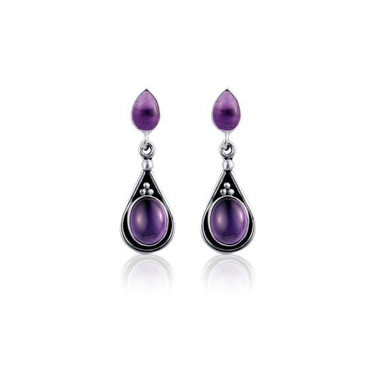 Pear Shape Smokey Gemstone Drop Earring Made with 925 Sterling Silver for Women