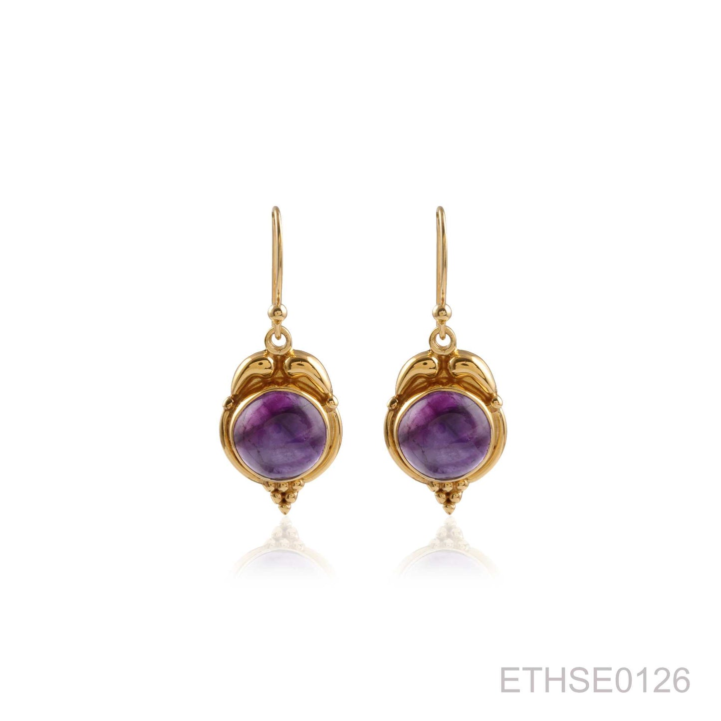 Traditional wear Ethnic Jewellery Single Stone Gold Shiny Silver Earring