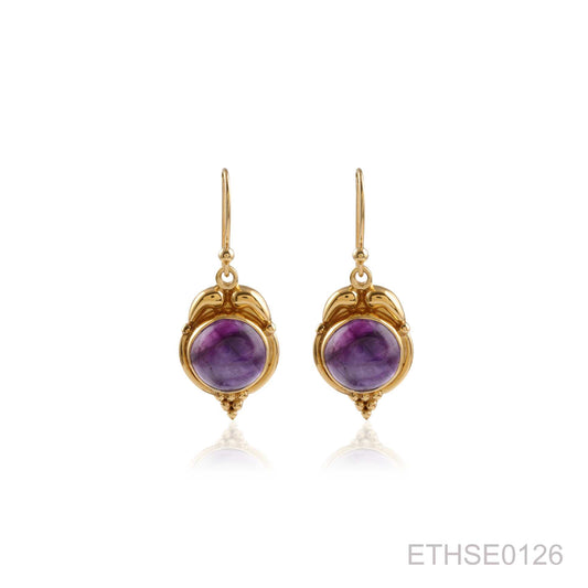 Traditional wear Ethnic Jewellery Single Stone Gold Shiny Silver Earring