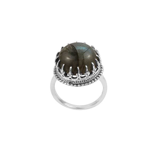 Ethnic Gemstone Silver Ring with 925 Sterling Silver