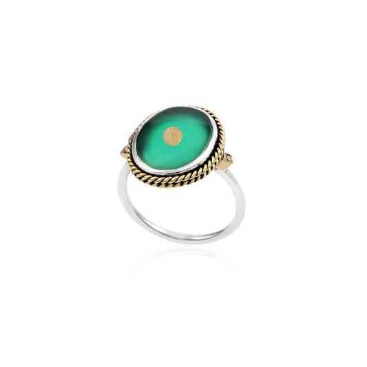 925 Sterling Silver Ethnic Silver 2-tone Silver Ring