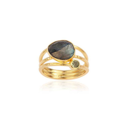 925 Sterling Silver Multi Gem Stone Silver Ring