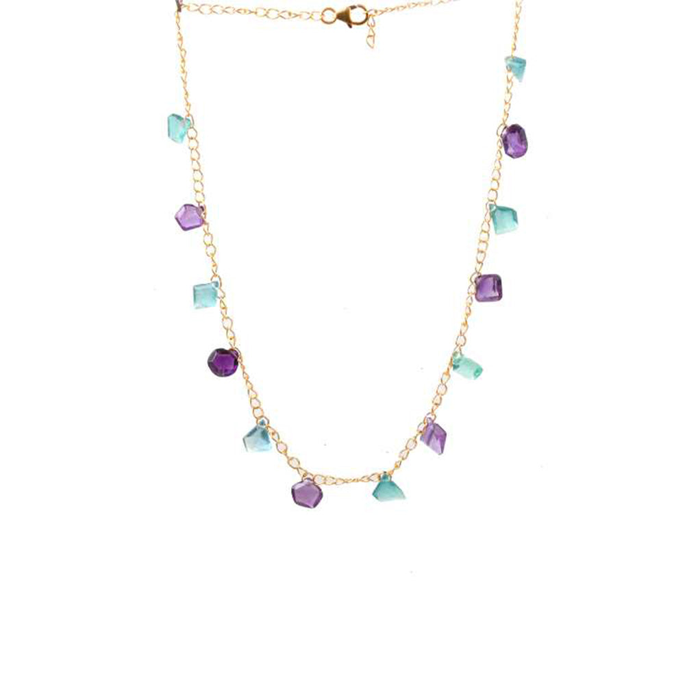 Sterling silver gemstone beads necklace